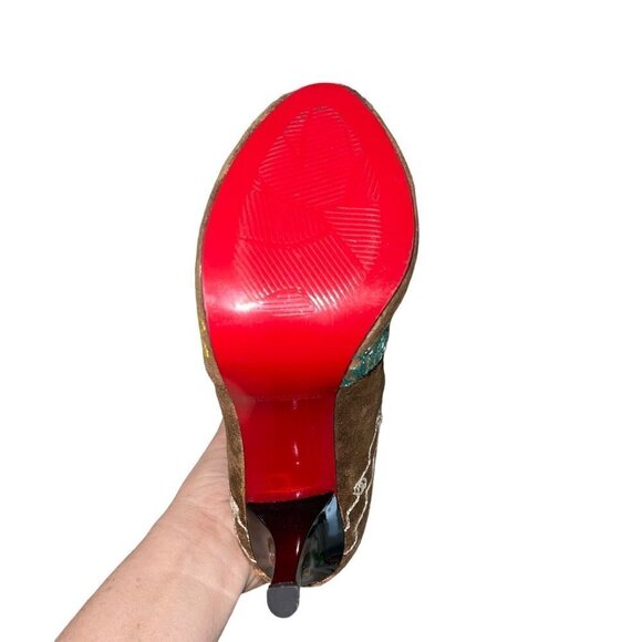 Turkish Soul Vintage Womens Boots Size 37 Brown Over The Knee Embroidered - Picture 6 of 16